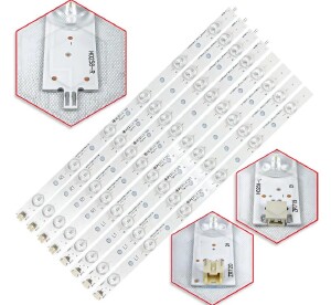 96 - KIT 8 BARRAMENTOS LED TV SEMP TOSHIBA 39L2300 39P2300D BC-327