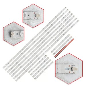 112 - KIT 14 BARRAMENTO LED TV PHILIPS 47PFG7109/6519/5909/6809 BC-308