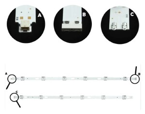 59 - KIT 8 BARRAMENTOS LED TV SAMSUNG UN55TU7000G / UN55TU7020G / UN55TU8000G / UN55CU7700G BC-228