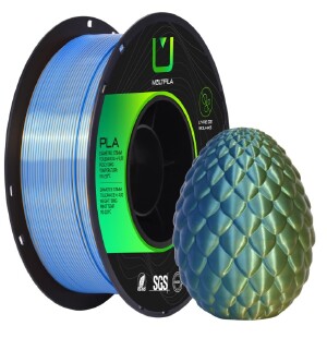 FILAMENTO PLA SILK DUAL COLOR AZUL E VERDE PLSD-051