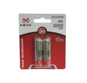 PILHA RECARREGAVEL MOX AA 2700 MAH CARTELA C/2