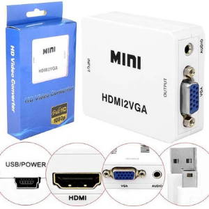 CONVERSOR HDMI - VGA CAIXA  AZUL