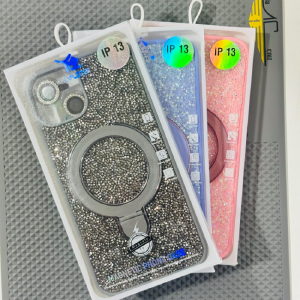 CAPA MAGNETICA GLITER C/ SUPORTE IPHONE 13