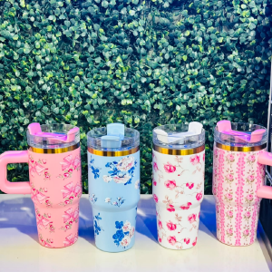 MINI COPO NEYMAR FLORIDO COM ALÇA E CANUDO 420 ML