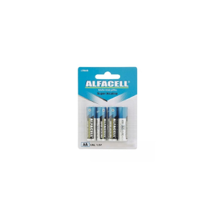PILHA SUPER ALCALINA AA ALFACELL CARTELA C/4 LR6/4B
