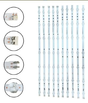 80 - KIT 10 BARRAS DE LED SAMSUNG UN55H6103 UN55H5303 UN55H5303AG UN55H6103AG BC-351