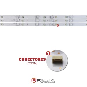 14 - KIT 3 BARRAMENTOS LED TV TCL L43S4900FS L43S4900 43D2900 BC-027