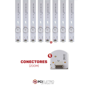 124 - KIT 8 BARRAMENTOS LED TV SEMP TOSHIBA L55S4700 L55S3900 L55FS3750 BC-030