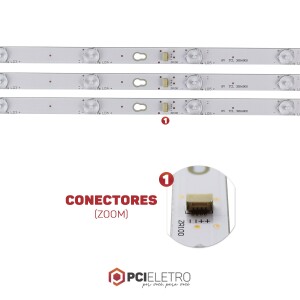 05 - KIT 3 BARRAMENTOS LED TV SEMP TOSHIBA L39S4900FS L39S4900 BC-032