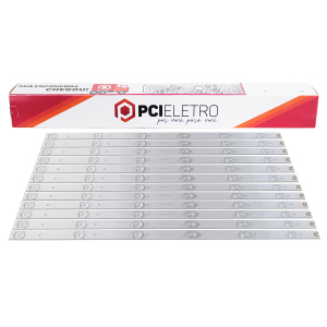 105 - KIT 12 BARRAMENTOS LED TV SEMP TOSHIBA 55K1US BC-047
