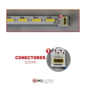 33 - KIT 2 BARRAMENTOS LED TV SEMP TOSHIBA LE40H157 VERSAO 48 LEDS BC-059