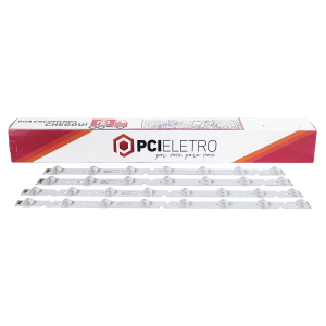 118 - KIT 4 BARRAMENTOS LED TV SEMP TOSHIBA 55P65US 55P65 55HR330M07B2 BC-146