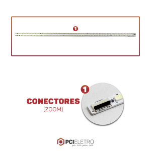 35 - KIT 2 BARRAMENTOS LED TV  TOSHIBA LE42H158I ADAPTAÇÃO ESPESSURA DA BARRA BC-152