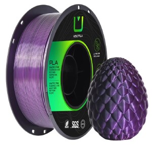 FILAMENTO PLA SILK DUAL COLOR PRETO E ROXO PLSD-049